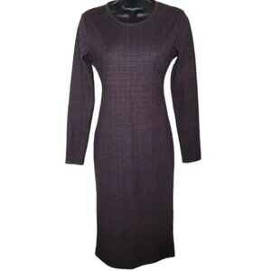 Zara Long Sleeve Midi Bodycon Dress - Gray Plaid - WB Collection